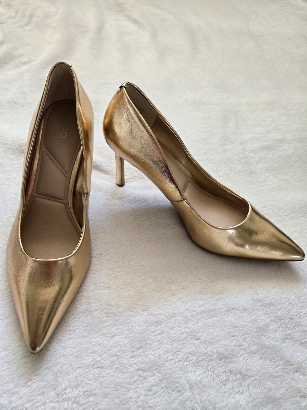 Aldo Metallic Gold Pointed-Toe Stiletto Pumps